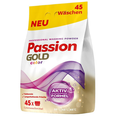 Пральний порошок Passion Gold Professional Color 2.7 кг, для кольорової білизни, 45 циклів прання, п/е (4260145998914)
