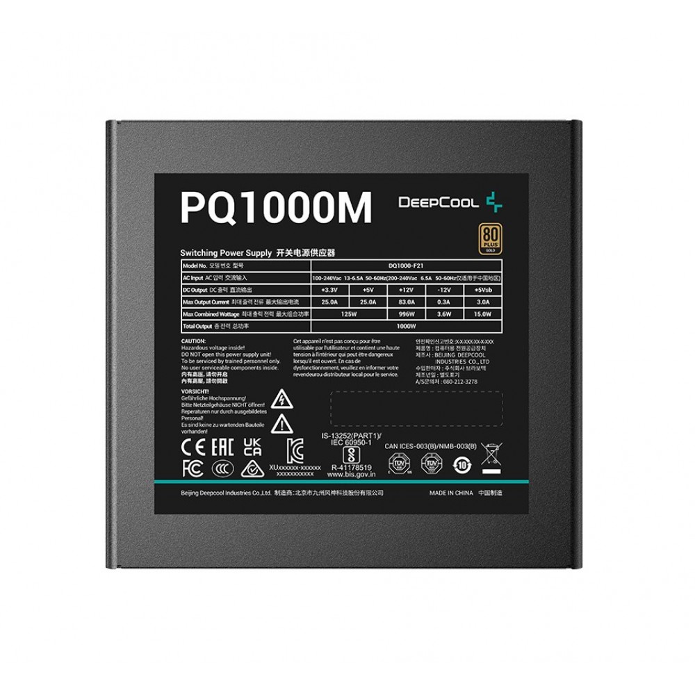 Блок живлення DeepCool PQ1000M (R-PQA00M-FA0B-EU) 1000W