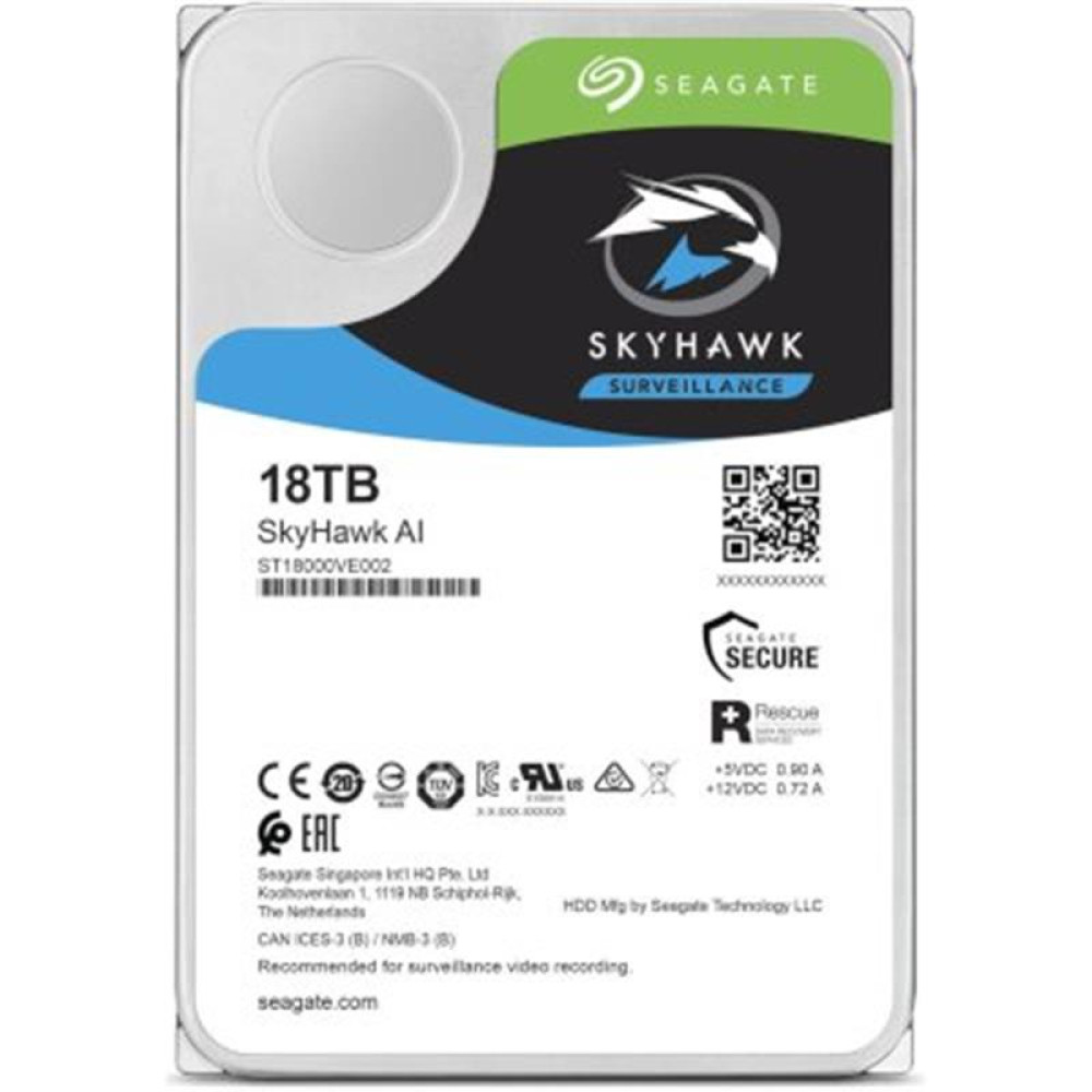 Накопитель HDD SATA 18.0TB Seagate SkyHawk AI Surveillance 7200rpm 256MB (ST18000VE002)