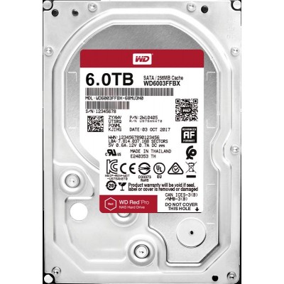 Накопичувач HDD SATA 6.0TB WD Red Pro NAS 7200rpm 256MB (WD6003FFBX)