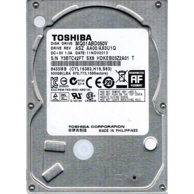 Накопитель HDD 2.5" SATA 500GB Toshiba 5400rpm 8MB (MQ01ABD050V) Ref