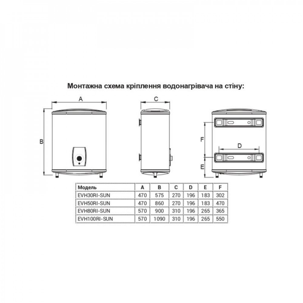 Водонагреватель Willer EVH100RI серия Sun
