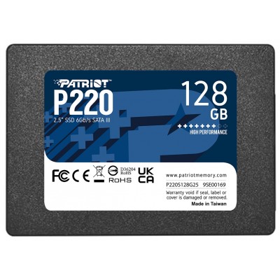 Накопитель SSD 128GB Patriot P220 2.5" SATAIII TLC (P220S128G25)