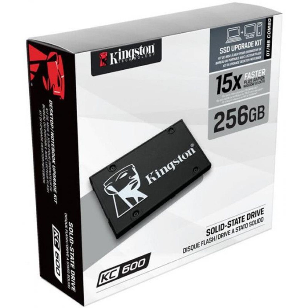 Накопитель SSD 256GB Kingston KC600 2.5" SATAIII 3D TLC (SKC600B/256G) Bundle Box