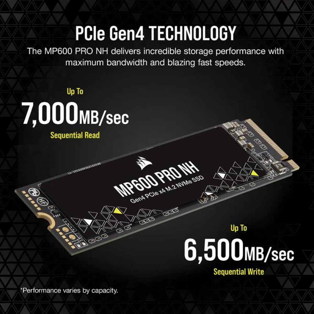 Накопитель SSD 1TB M.2 NVM Corsair MP600 Pro NH M.2 2280 PCIe Gen4.0 x4 3D TLC (CSSD-F1000GBMP600PNH)