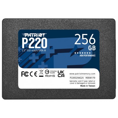 Накопичувач SSD 256GB Patriot P220 2.5" SATAIII TLC (P220S256G25)