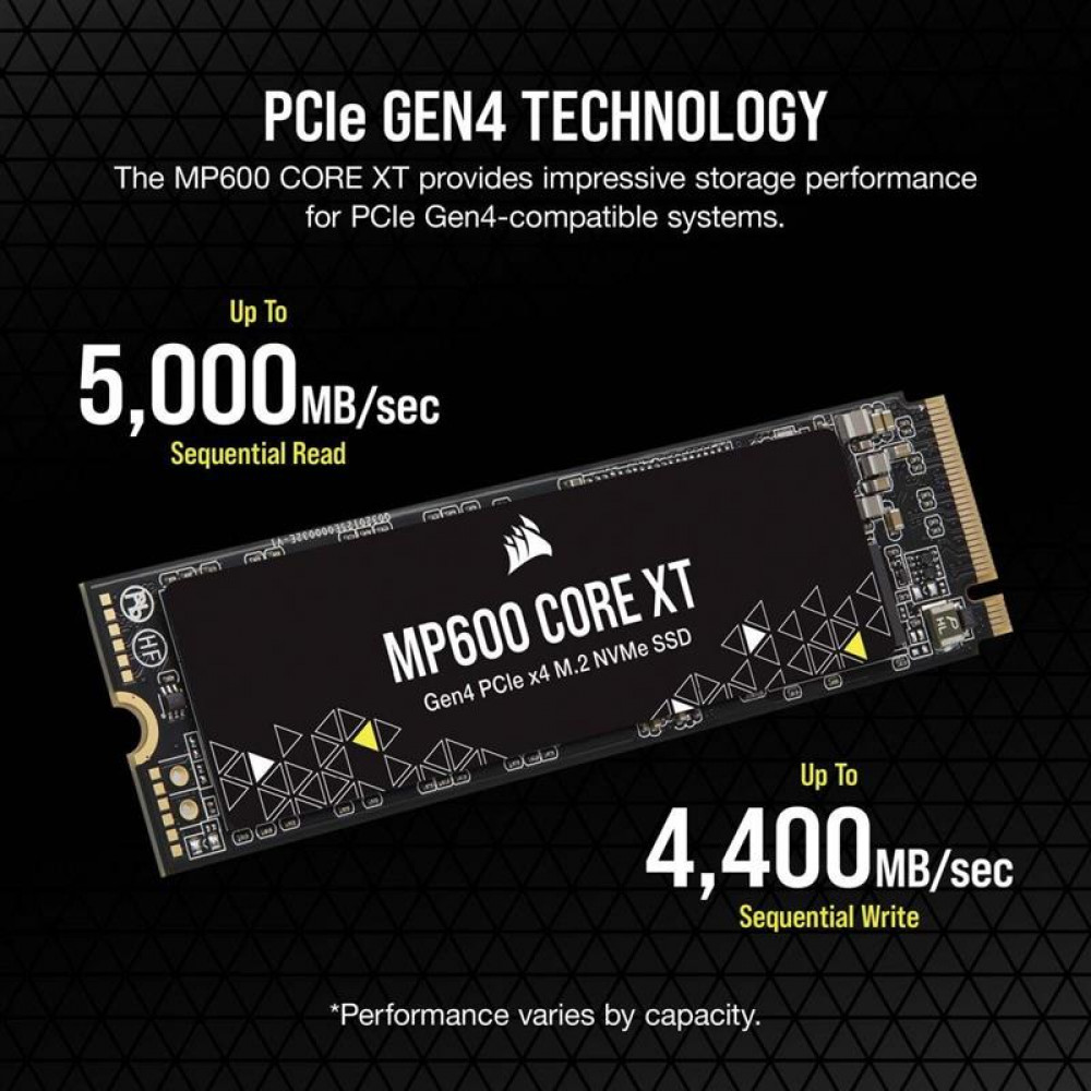 Накопичувач SSD 1TB M.2 NVMe Corsair MP600 Core XT M.2 2280 PCIe Gen4.0 x4 3D QLC (CSSD-F1000GBMP600CXT)