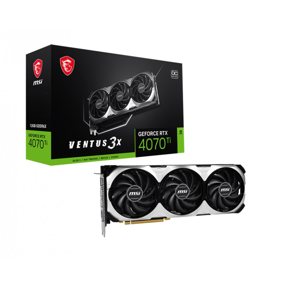 Видеокарта GF RTX 4070 Ti 12GB GDDR6X Ventus 3X OC MSI (GeForce RTX 4070 Ti VENTUS 3X 12G OC)