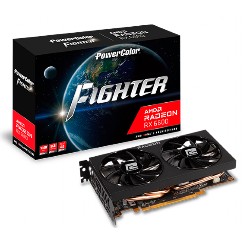 Видеокарта AMD Radeon RX 6600 8GB GDDR6 Fighter PowerColor (AXRX 6600 8GBD6-3DH)