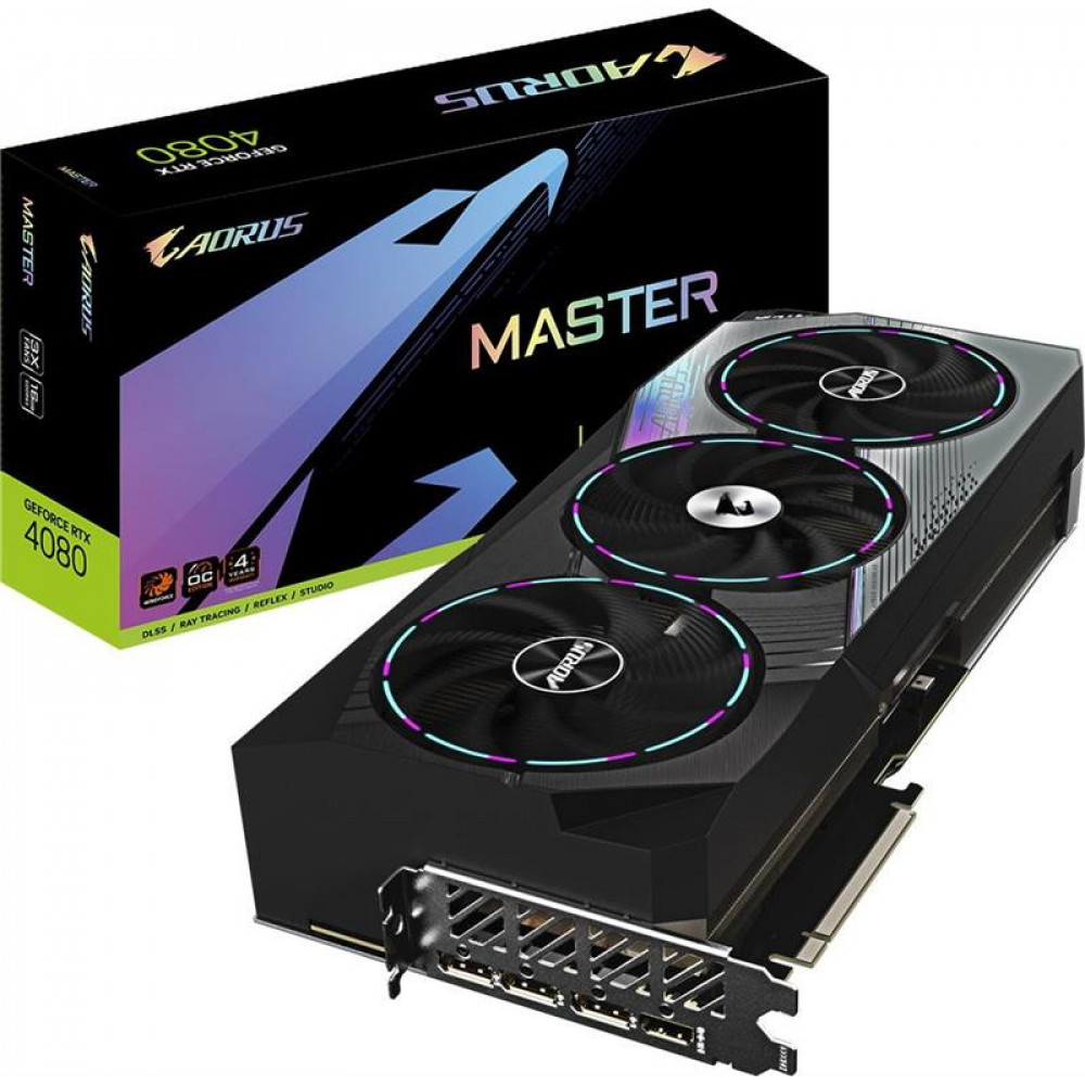 Видеокарта GF RTX 4080 16GB GDDR6X Aorus Master Gigabyte (GV-N4080AORUS M-16GD)