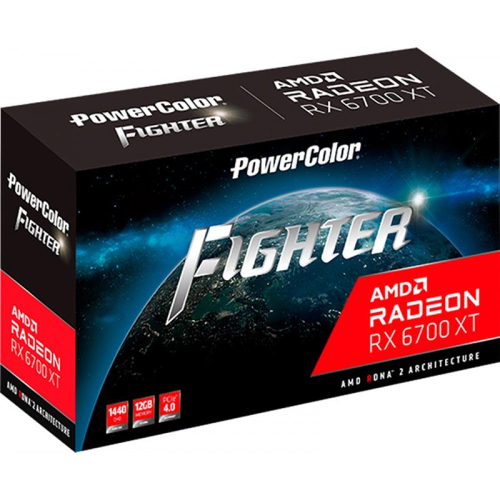 Видеокарта AMD Radeon RX 6700 XT 12GB GDDR6 Fighter PowerColor (AXRX 6700 XT 12GBD6-3DH)