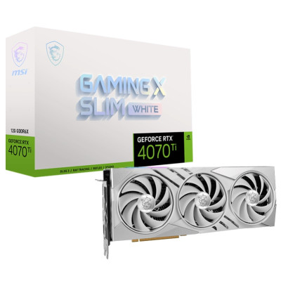 Видеокарта GF RTX 4070 Ti 12GB GDDR6X Gaming X Slim White MSI (GeForce RTX 4070 Ti GAMING X SLIM WHITE 12G)