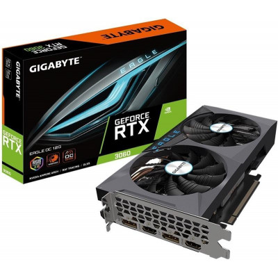 Видеокарта GF RTX 3060 12GB GDDR6 Eagle OC Gigabyte (GV-N3060EAGLE OC-12GD 2.0) (LHR)