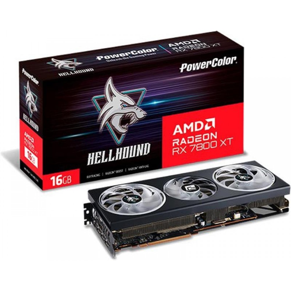 Видеокарта AMD Radeon RX 7800 XT 16GB GDDR6 Hellhound PowerColor (RX 7800 XT 16G-L/OC)