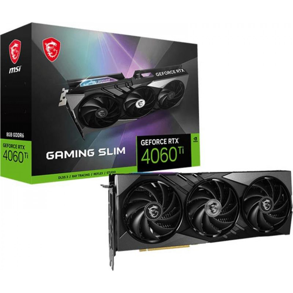 Видеокарта GF RTX 4060 Ti 8GB GDDR6 Gaming X Slim MSI (GeForce RTX 4060 Ti GAMING X SLIM 8G)