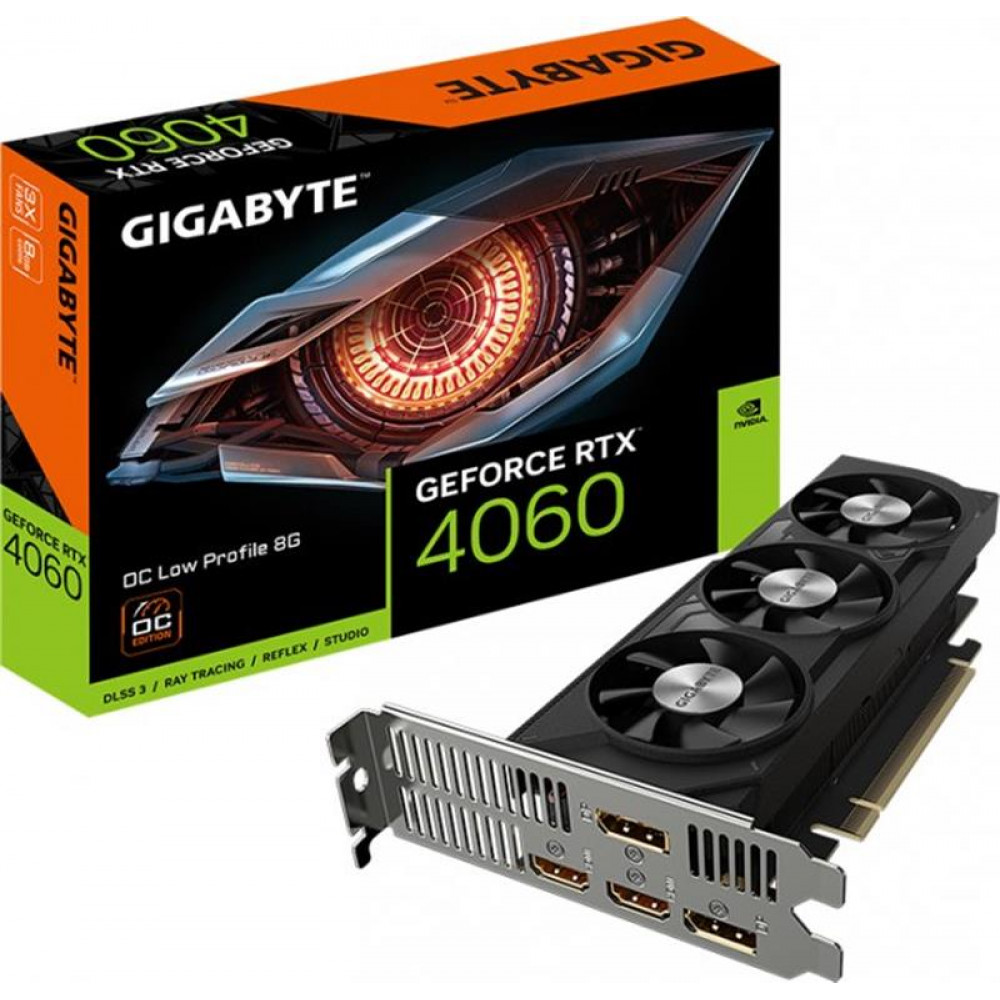 Видеокарта GF RTX 4060 8GB GDDR6 OC Low Profile Gigabyte (GV-N4060OC-8GL)