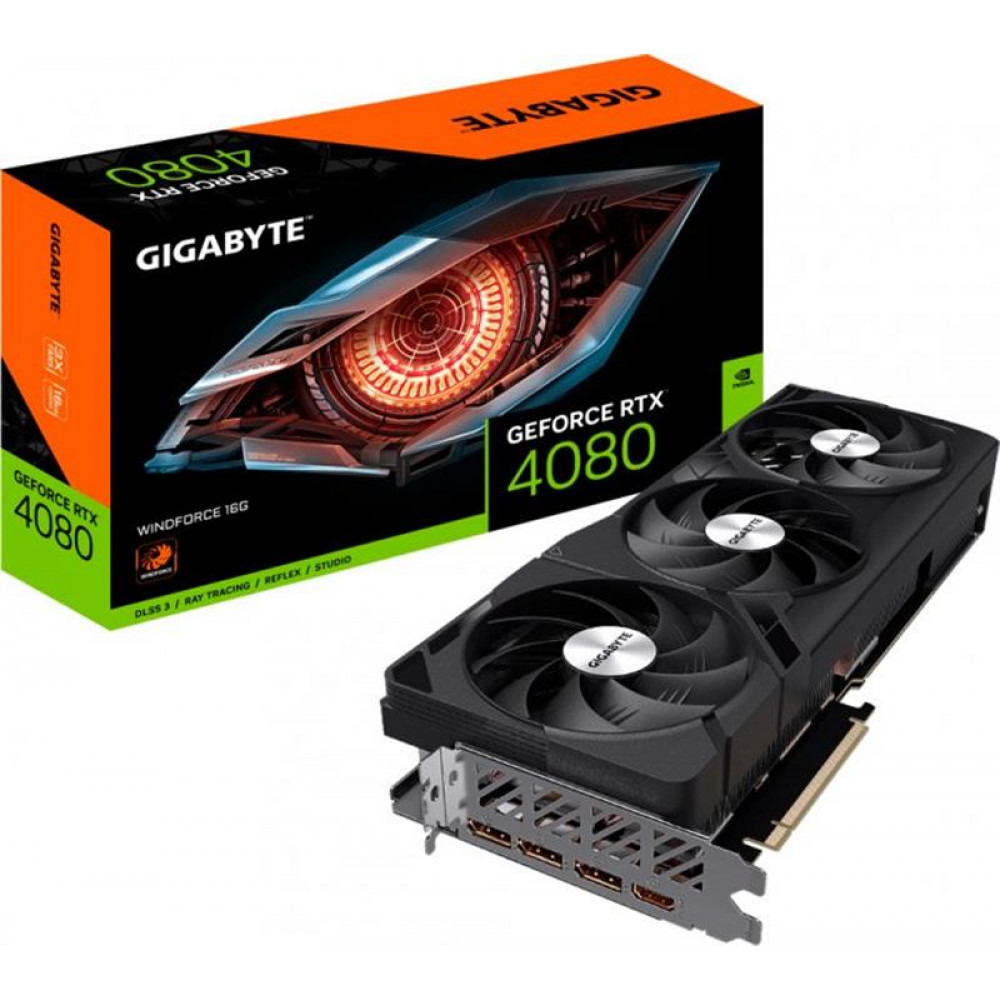 Відеокарта GF RTX 4080 16GB GDDR6X Windforce Gigabyte (GV-N4080WF3-16GD)