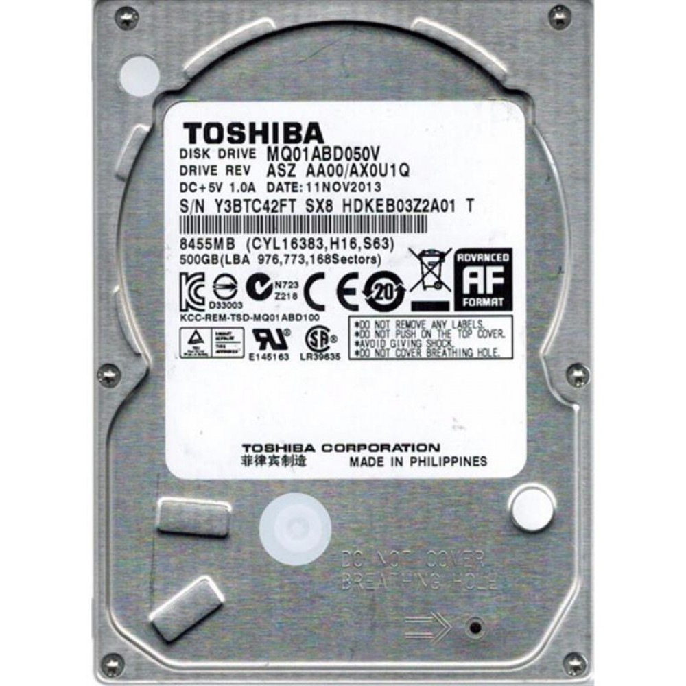 Накопичувач HDD 2.5" SATA 500GB Toshiba 5400rpm 8MB (MQ01ABD050V)