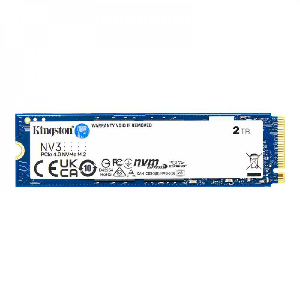 Накопитель SSD 2TB M.2 NVMe Kingston NV3 M.2 2280 PCIe Gen4.0 x4 (SNV3S/2000G)