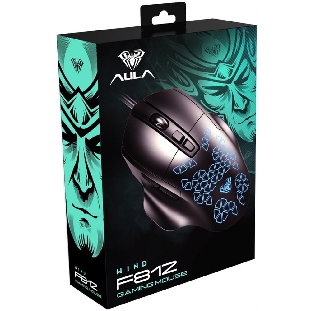 Мышь Aula F812 Wired gaming mouse with 7 keys Black (6948391213132)