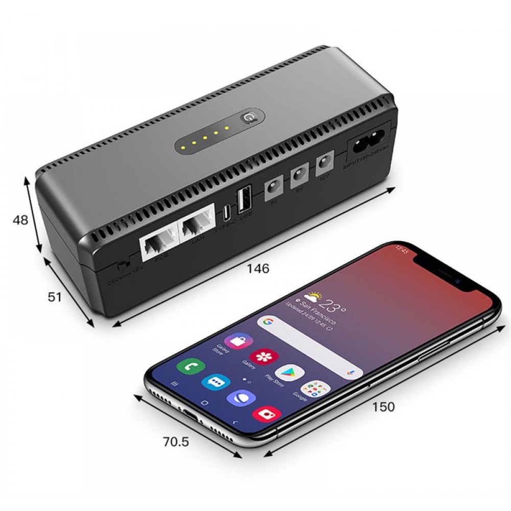 ДБЖ Yepo Smart DC-UPS 10400mAh DC-5V/9V/12V (UA-112485)