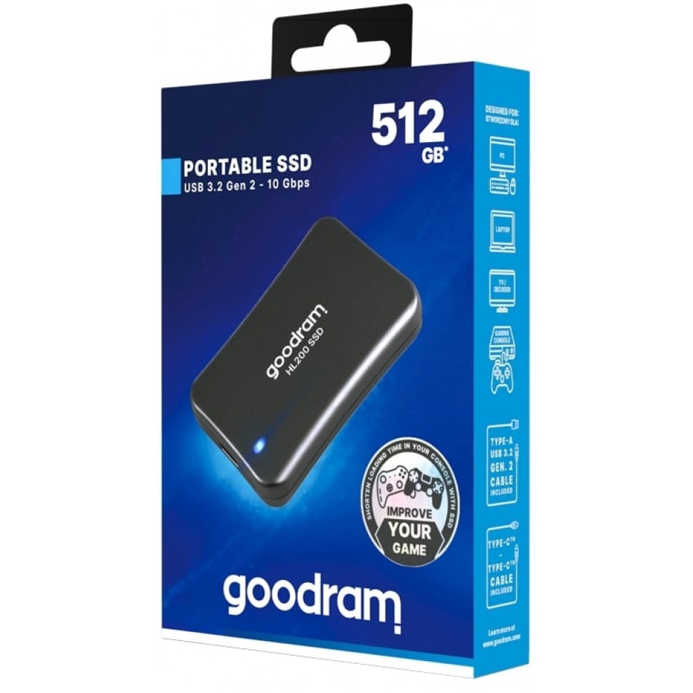 Накопичувач зовнішній SSD 2.5" USB 512GB Goodram HL200 (SSDPR-HL200-512)