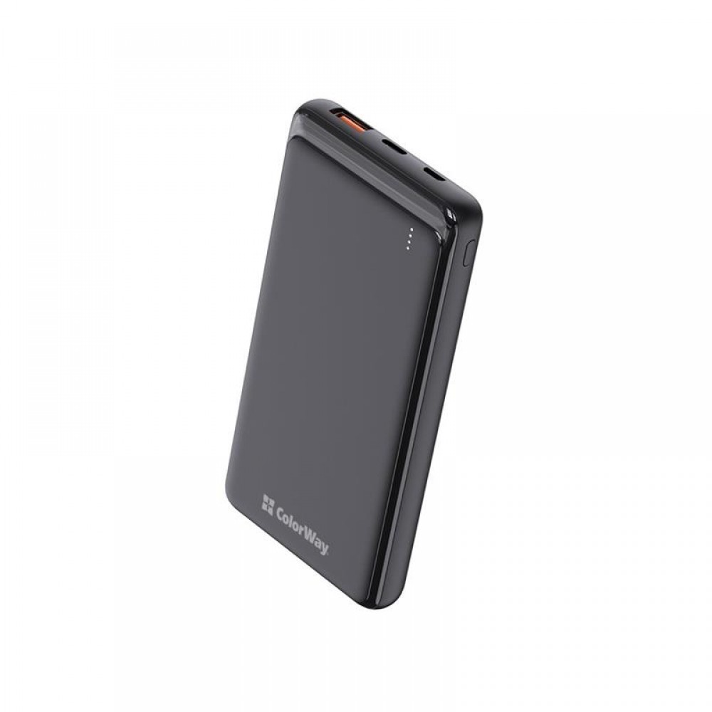 Power Bank ColorWay Slim PD 10000mAh Black (CW-PB100LPG3BK-PD)