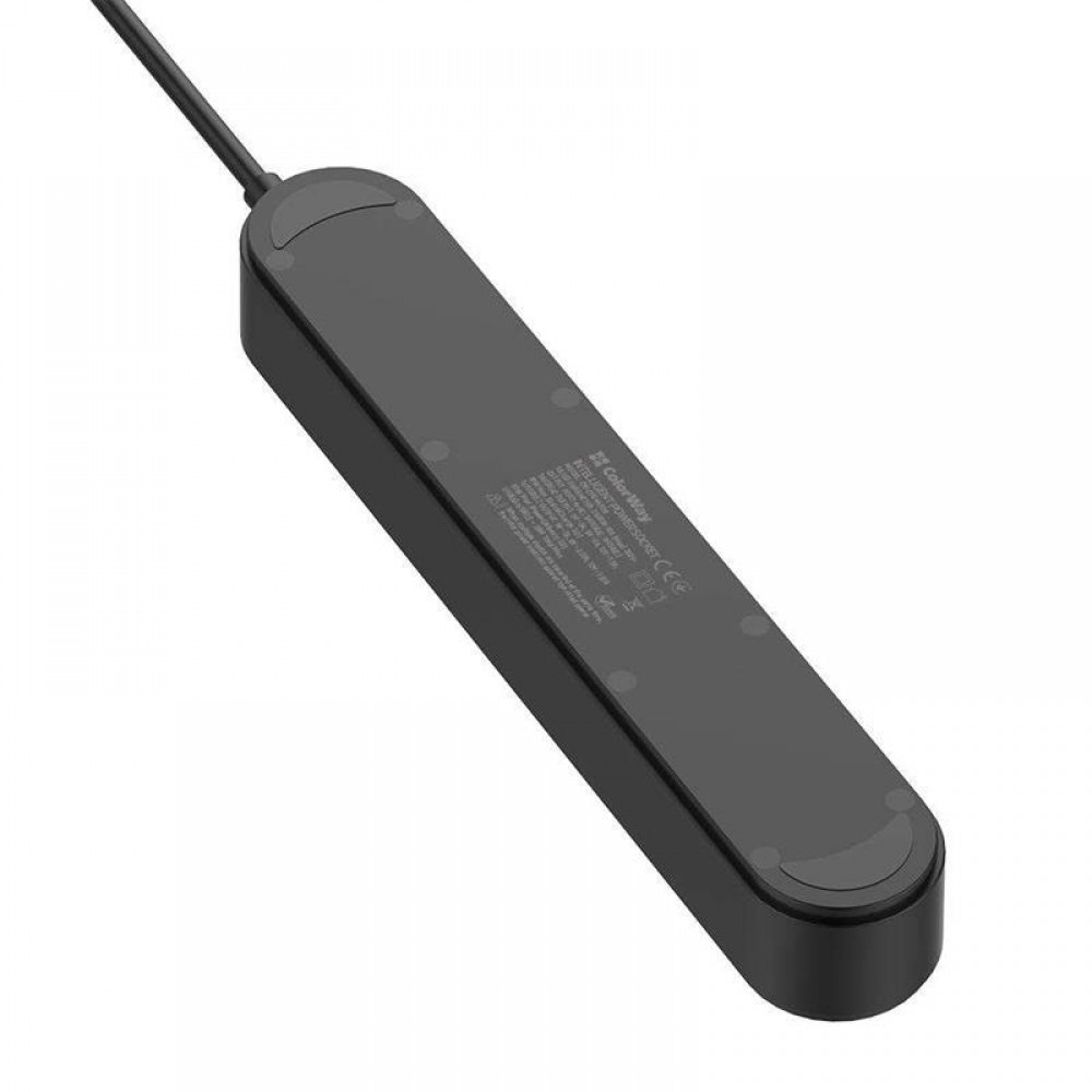 Фільтр живлення ColorWay CW-CHE44PDB 4 розетки, 4USB (Type-C PD20W + 3USB QC3.0) (45W), 2м, Black