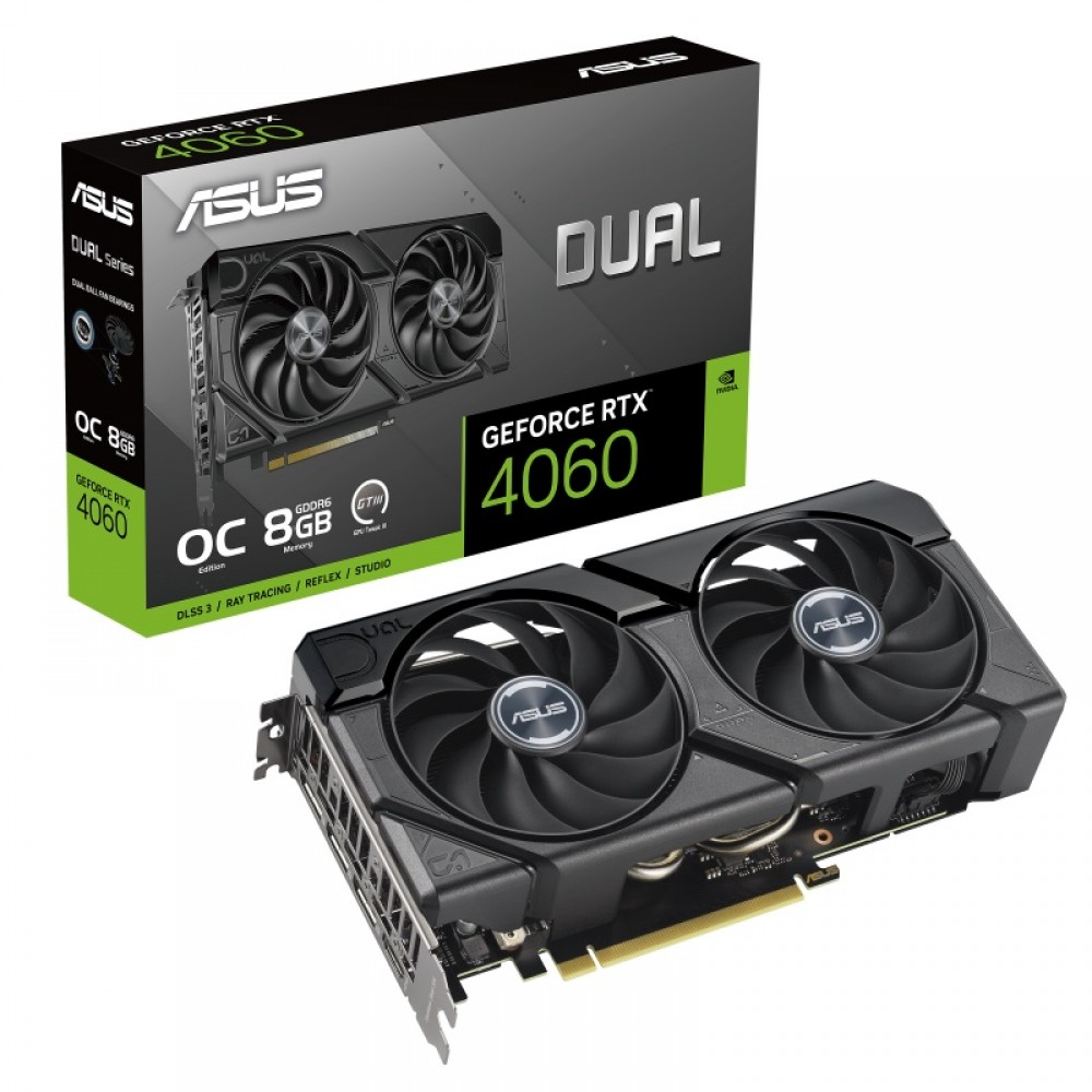 Видеокарта GF RTX 4060 8GB GDDR6 Dual Evo OC Asus (DUAL-RTX4060-O8G-EVO)