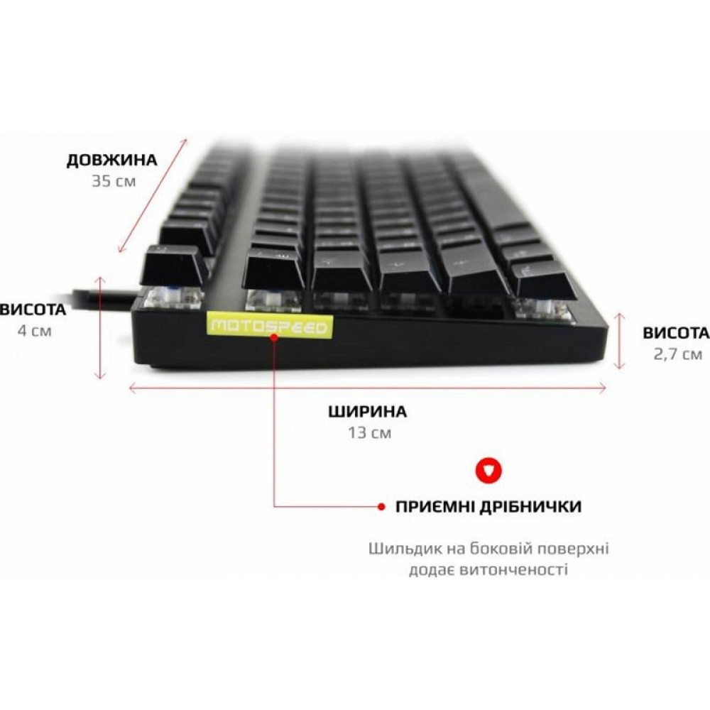 Клавіатура бездротова Motospeed GK82 Outemu Red Black (mtgk82bmr)