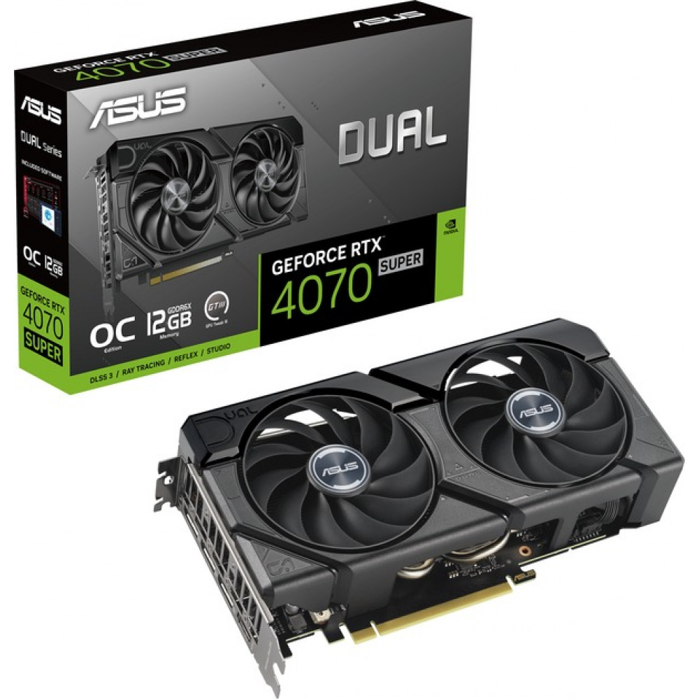 Видеокарта GF RTX 4070 Super 12GB GDDR6X Dual EVO OC Asus (DUAL-RTX4070S-O12G-EVO)