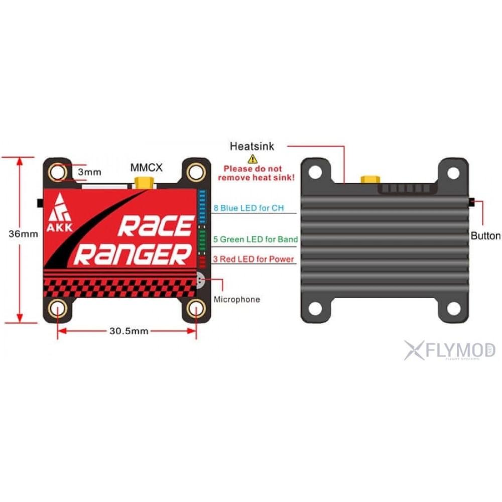 Відеопередавач AKK Race Ranger 200/400/800/1600mW 5.8G