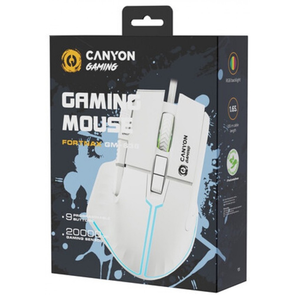 Миша Canyon Fortnax GM-636 RGB USB White (CND-SGM636W)