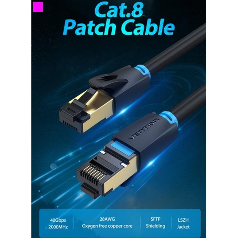 Патч-корд CAT 8 SFTP Ethernet, 2 m, Black (IKABH)