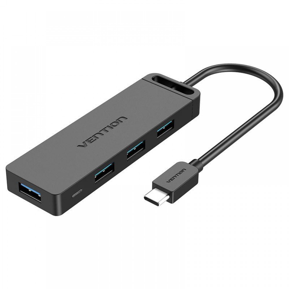 Концентратор Vention 4-Port с micro USB питанием 0.15M Black (TGKBB)