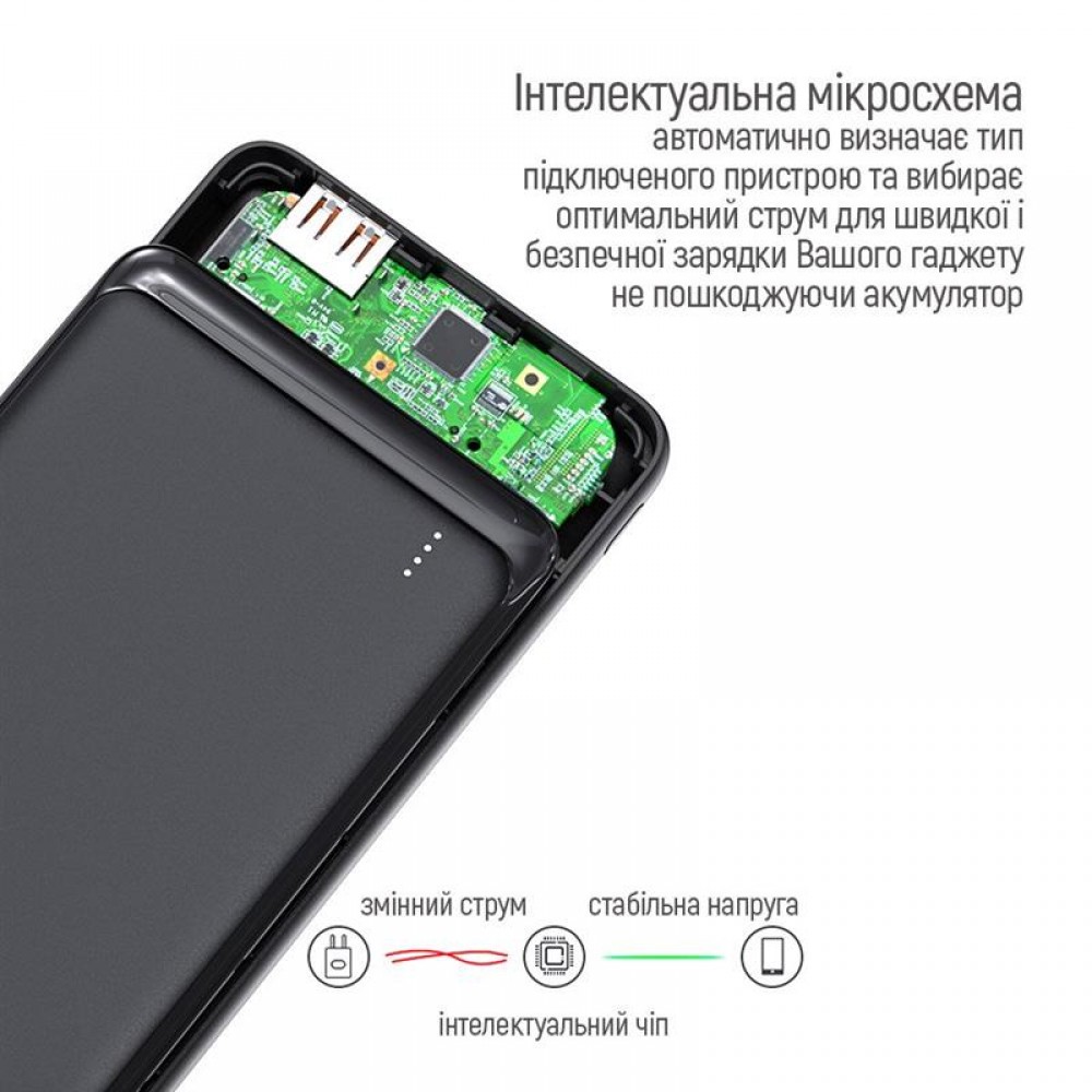 Power Bank ColorWay Slim PD 10000mAh Black (CW-PB100LPG3BK-PD)