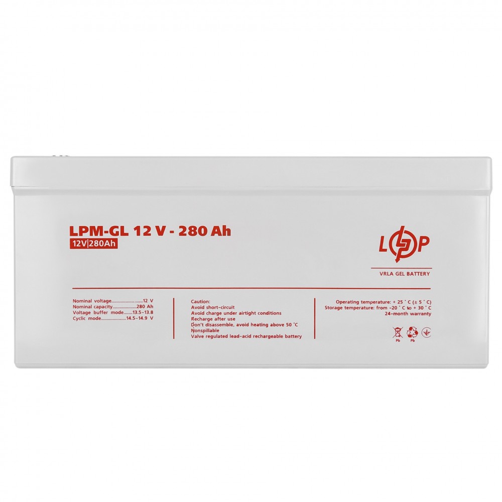 Акумуляторна батарея LogicPower 12V 280AH (LPM-GL 12 - 280 AH) GEL