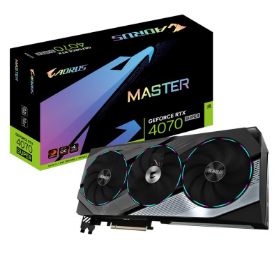 Видеокарта GF RTX 4070 Super 12GB GDDR6X Aorus Master Gigabyte (GV-N407SAORUS M-12GD)