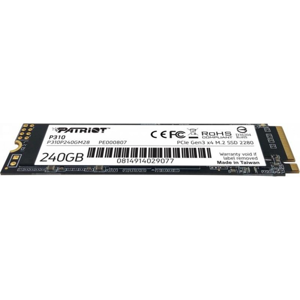 Накопитель SSD 240GB Patriot P310 M.2 2280 PCIe NVMe 3.0 x4 TLC (P310P240GM28)