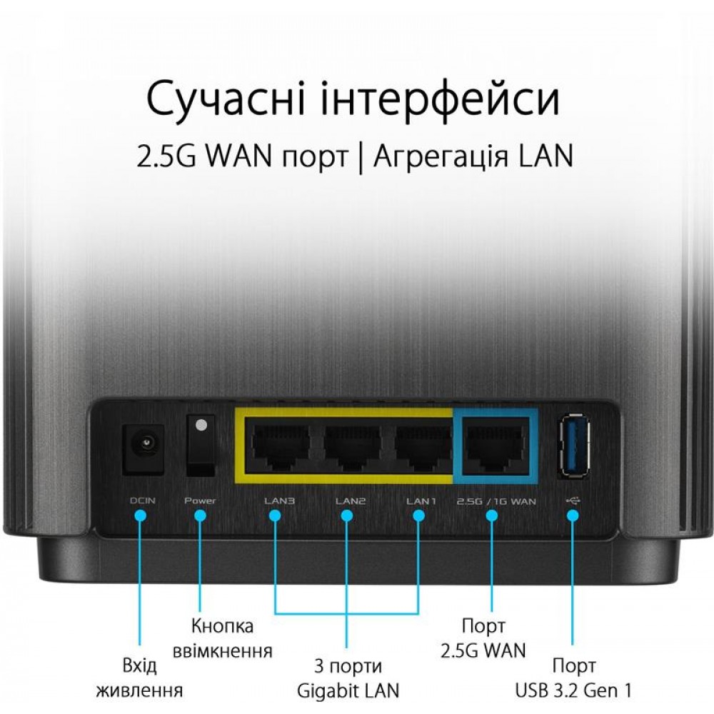 Беспроводной маршрутизатор Asus ZenWiFi XT9 Black 1pk (90IG0740-MO3B50)