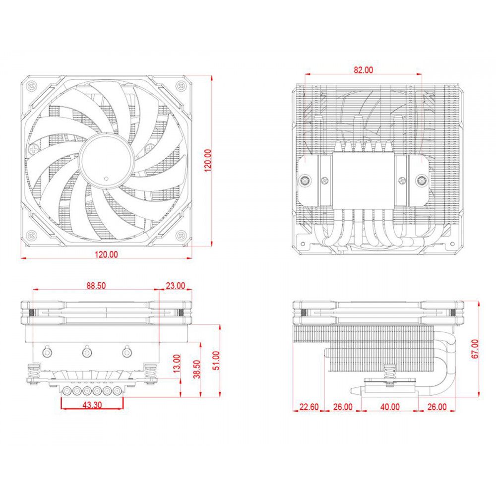 Кулер процессорный ID-Cooling IS-67-XT White