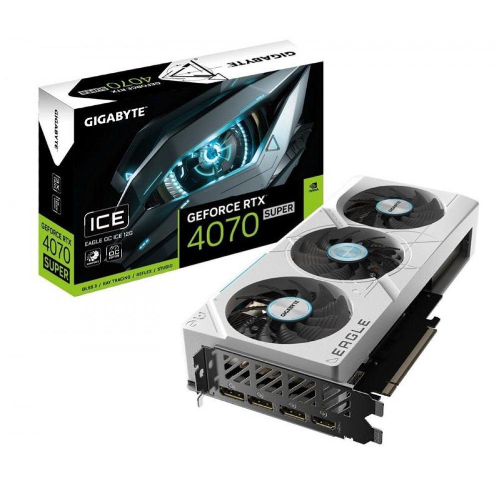 Видеокарта GF RTX 4070 Super 12GB GDDR6X Eagle OC Ice Gigabyte (GV-N407SEAGLEOC ICE-12GD)