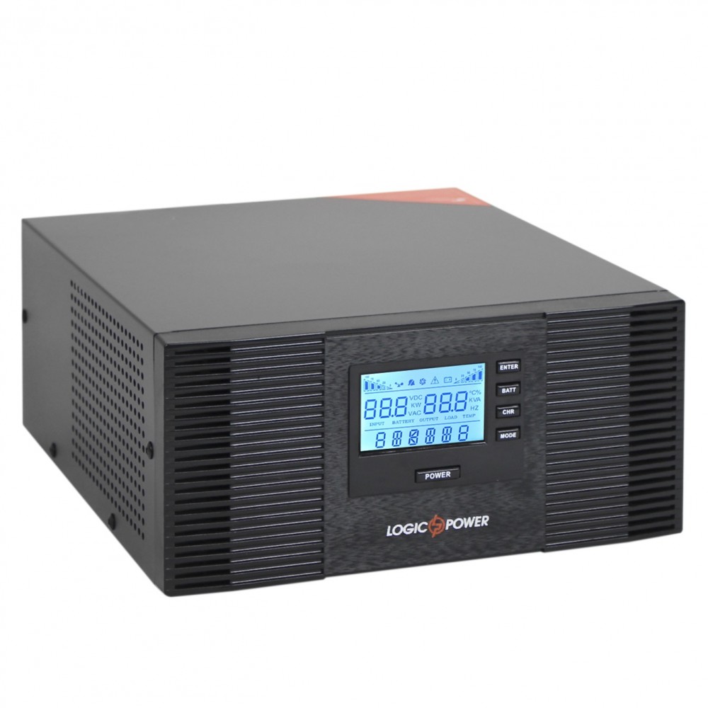 Джерело безперебійного живлення LogicPower LPM-PSW-1500VA (1050 Вт), Lin.int., AVR, 2 x евро, метал