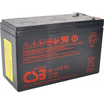 Акумуляторна батарея CSB 12V 7.2AH (GP1272F2-28W/07775) AGM Black