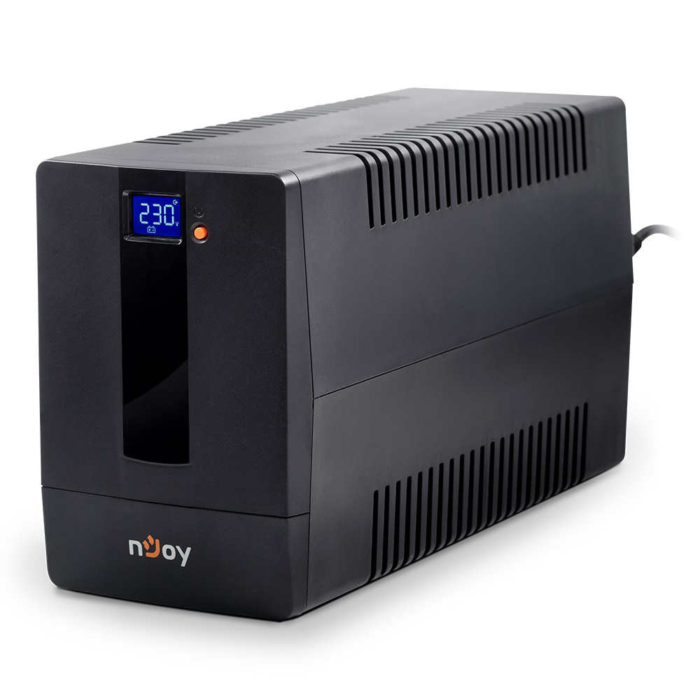 ДБЖ Njoy Horus Plus 1000 (PWUP-LI100H1-AZ01B), Lin.int., AVR, 4 x евро, USB, LCD, пластик