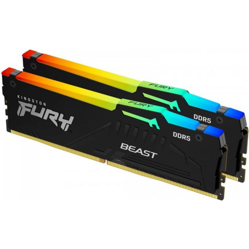 Модуль памяти DDR5 2x8GB/5200 Kingston Fury Beast RGB Black (KF552C40BBAK2-16)