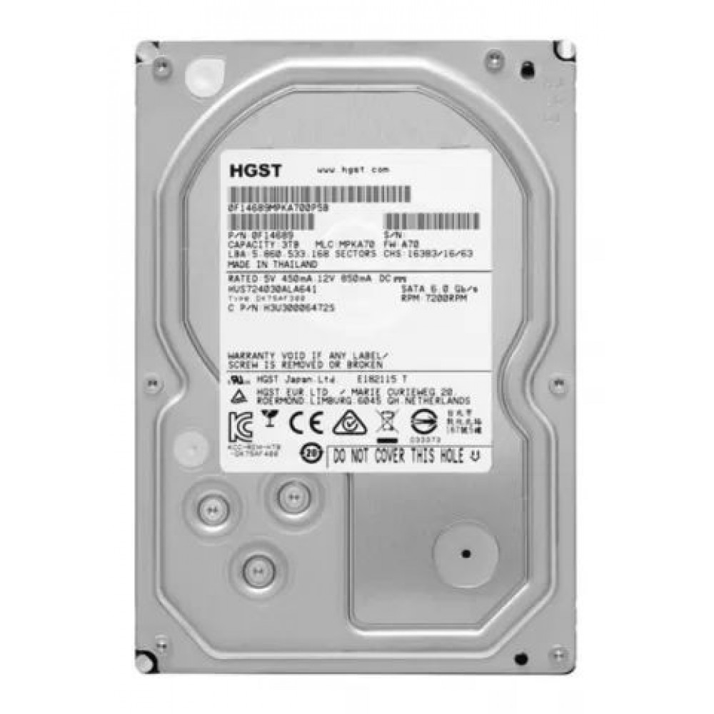 Накопитель HDD SATA 3.0TB Hitachi (HGST) Ultrastar 7K4000 7200rpm 64MB (HUS724030ALE641) Refurbished