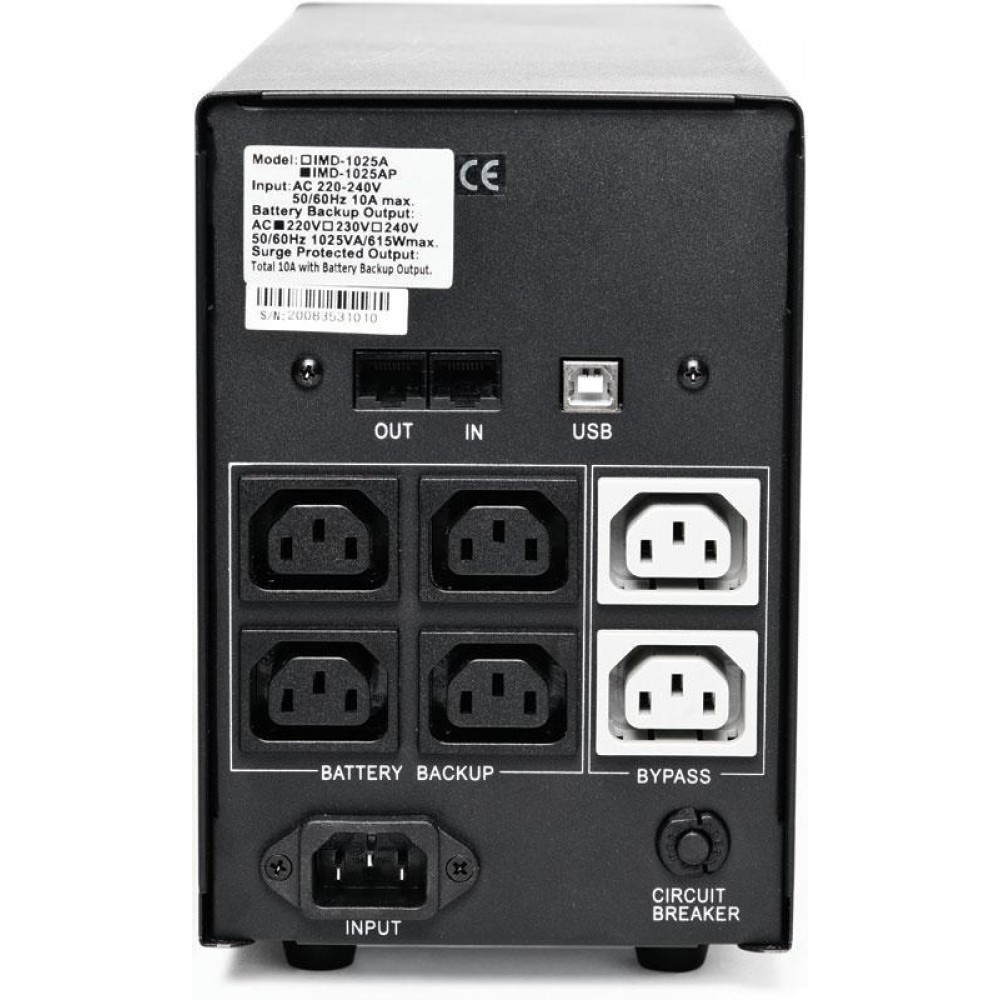 ИБП Powercom IMD-3000AP LCD, Lin.int., AVR, 6 x IEC, USB, LCD, металл (00210186)