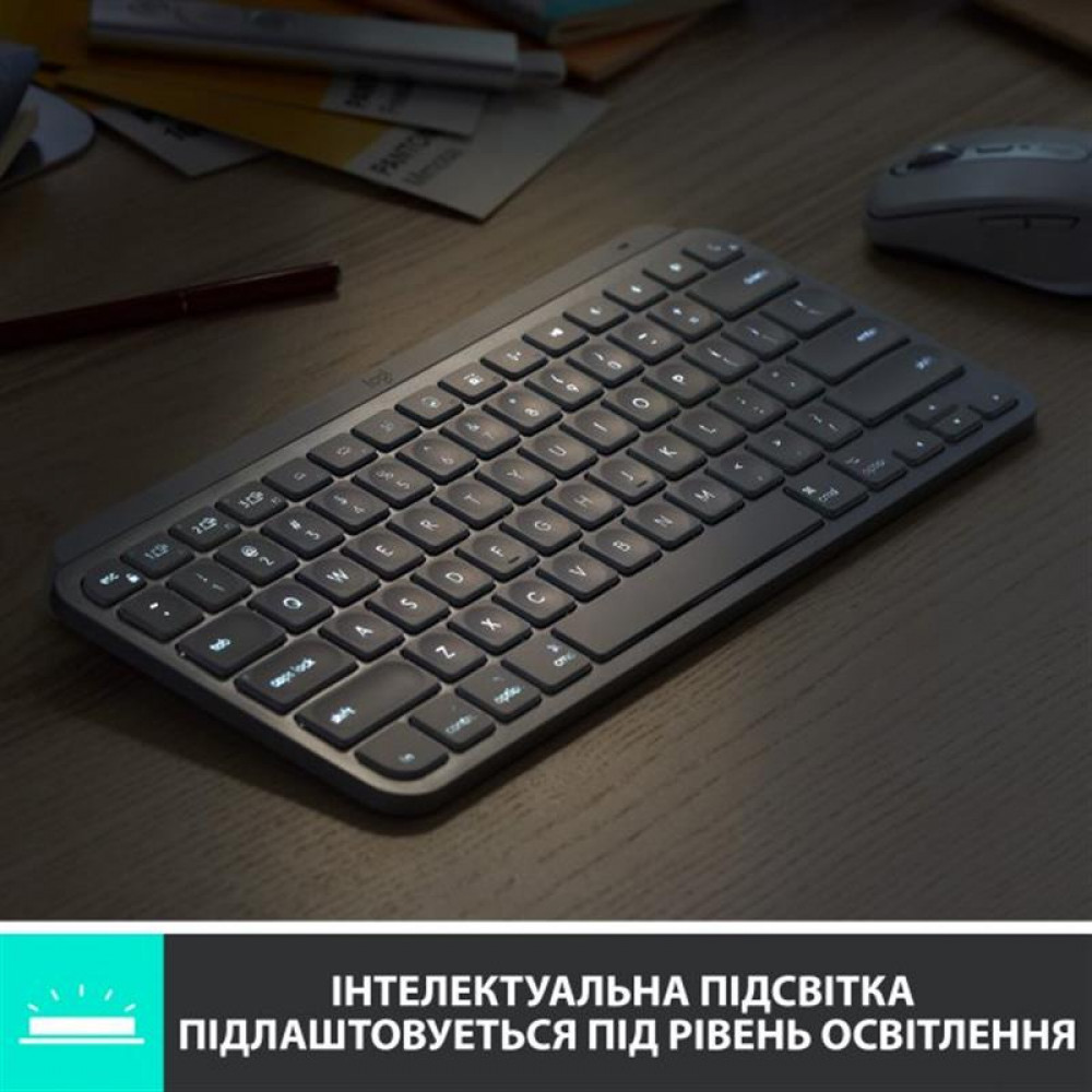 Клавиатура беспроводная Logitech MX Keys Mini Wireless Illuminated RU Pale Gray (920-010499)