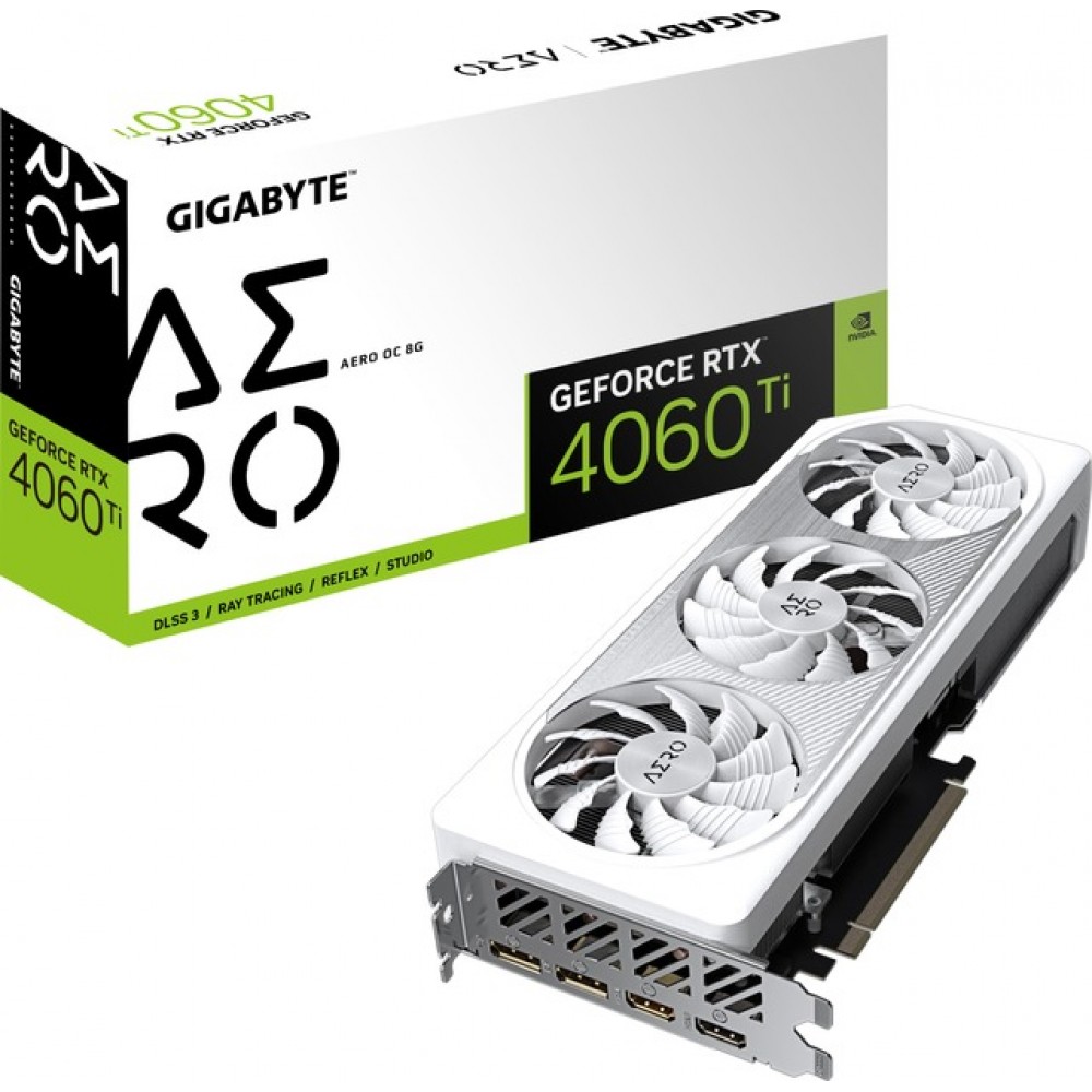 Відеокарта GF RTX 4060 Ti 8GB GDDR6 Aero OC Gigabyte (GV-N406TAERO OC-8GD)